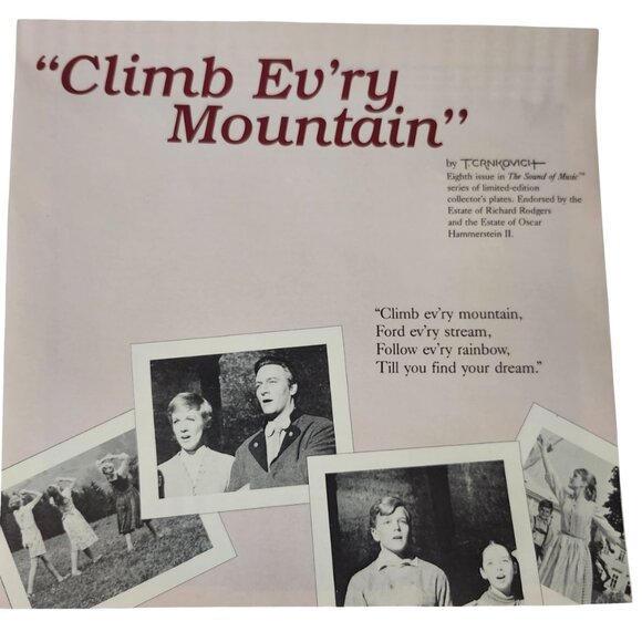 Vintage 1987 The Sound of Music Climb Ev’ry Mountain Plate Edwin M Knowles - Picture 3 of 6